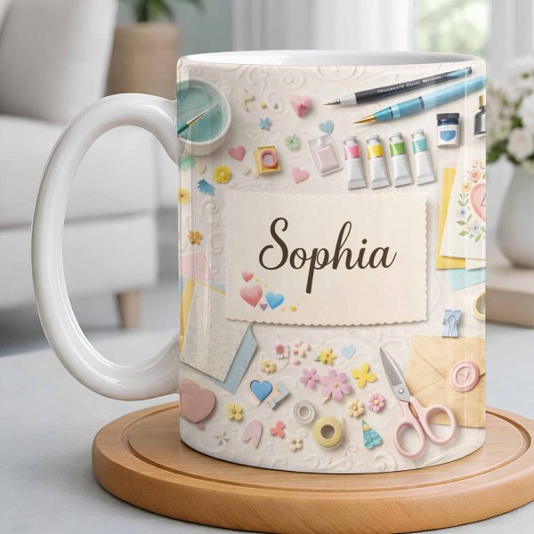 Bring Creativity Into Every Sip With Paint Tubes And Scissors Design - Personalized Custom Coffee Mug - HOB037_MG Bring Creativity Into Every Sip With Paint Tubes And Scissors Design - Personalized Custom Coffee Mug - HOB037_MG