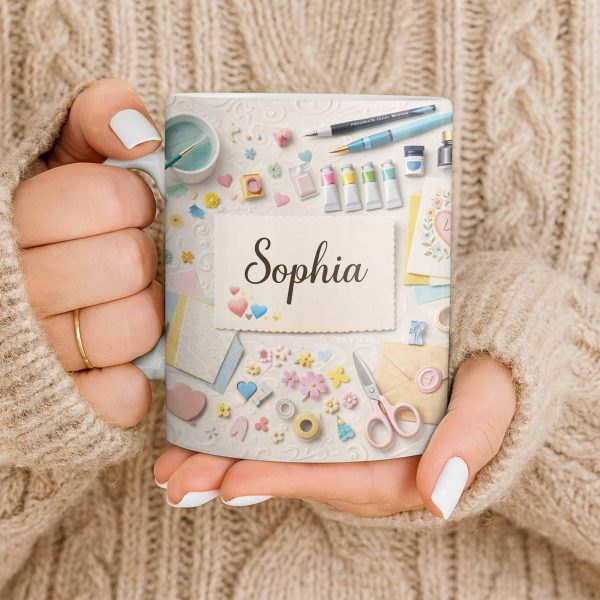 Bring Creativity Into Every Sip With Paint Tubes And Scissors Design - Personalized Custom Coffee Mug - HOB037_MG Bring Creativity Into Every Sip With Paint Tubes And Scissors Design - Personalized Custom Coffee Mug - HOB037_MG