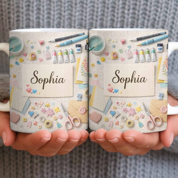 Bring Creativity Into Every Sip With Paint Tubes And Scissors Design - Personalized Custom Coffee Mug - HOB037_MG Bring Creativity Into Every Sip With Paint Tubes And Scissors Design - Personalized Custom Coffee Mug - HOB037_MG