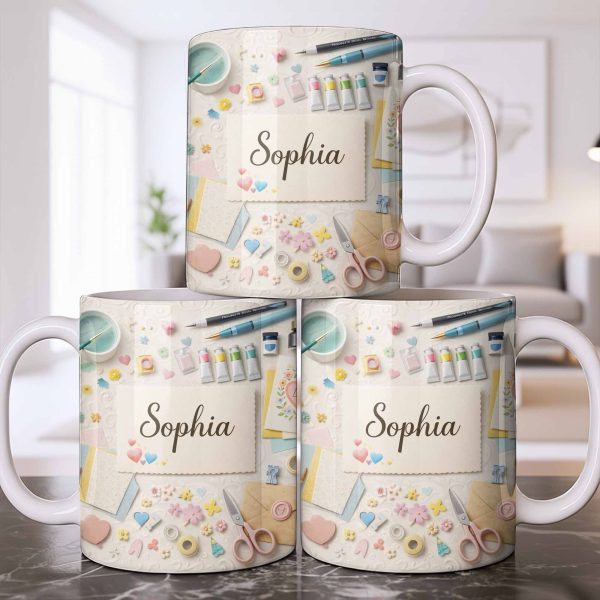 Bring Creativity Into Every Sip With Paint Tubes And Scissors Design - Personalized Custom Coffee Mug - HOB037_MG Bring Creativity Into Every Sip With Paint Tubes And Scissors Design - Personalized Custom Coffee Mug - HOB037_MG