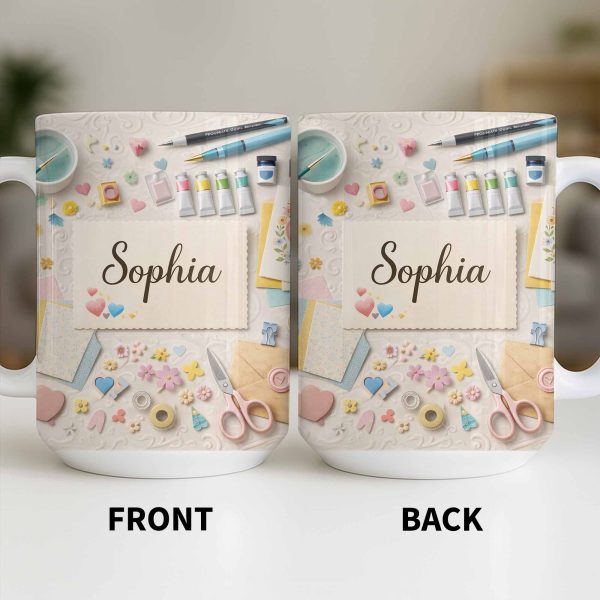 Bring Creativity Into Every Sip With Paint Tubes And Scissors Design - Personalized Custom Coffee Mug - HOB037_MG Bring Creativity Into Every Sip With Paint Tubes And Scissors Design - Personalized Custom Coffee Mug - HOB037_MG