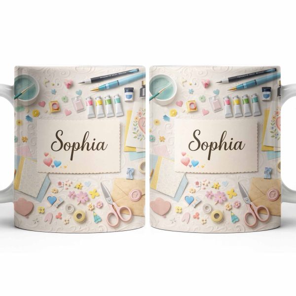 Bring Creativity Into Every Sip With Paint Tubes And Scissors Design - Personalized Custom Coffee Mug - HOB037_MG Bring Creativity Into Every Sip With Paint Tubes And Scissors Design - Personalized Custom Coffee Mug - HOB037_MG