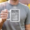 Brother Nutrition Facts Personalized Mug, Birthday Gift with Custom Name