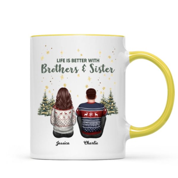 Brother Sisters Christmas Tree Personalized Mug, Christmas Gift for Siblings Brother Sisters Christmas Tree Personalized Mug, Christmas Gift for Siblings