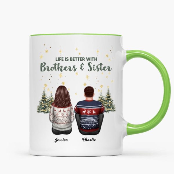 Brother Sisters Christmas Tree Personalized Mug, Christmas Gift for Siblings Brother Sisters Christmas Tree Personalized Mug, Christmas Gift for Siblings