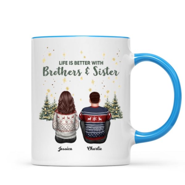 Brother Sisters Christmas Tree Personalized Mug, Christmas Gift for Siblings Brother Sisters Christmas Tree Personalized Mug, Christmas Gift for Siblings