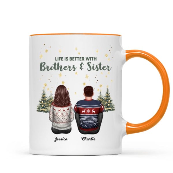 Brother Sisters Christmas Tree Personalized Mug, Christmas Gift for Siblings Brother Sisters Christmas Tree Personalized Mug, Christmas Gift for Siblings