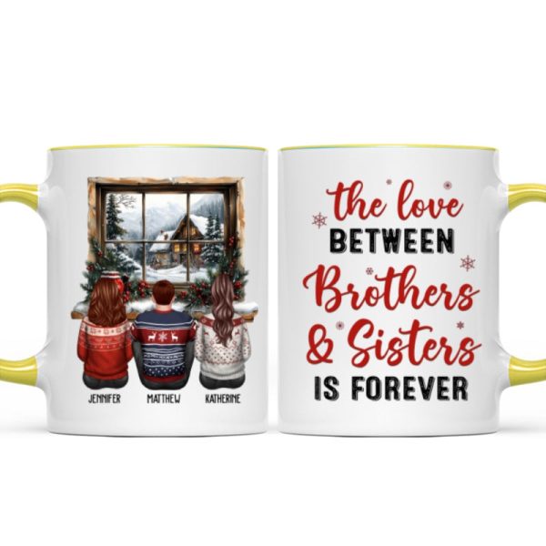 Brother Sisters Sitting By The Window Personalized Mug, Christmas Gift for Siblings Brother Sisters Sitting By The Window Personalized Mug, Christmas Gift for Siblings