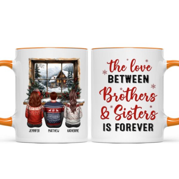 Brother Sisters Sitting By The Window Personalized Mug, Christmas Gift for Siblings Brother Sisters Sitting By The Window Personalized Mug, Christmas Gift for Siblings