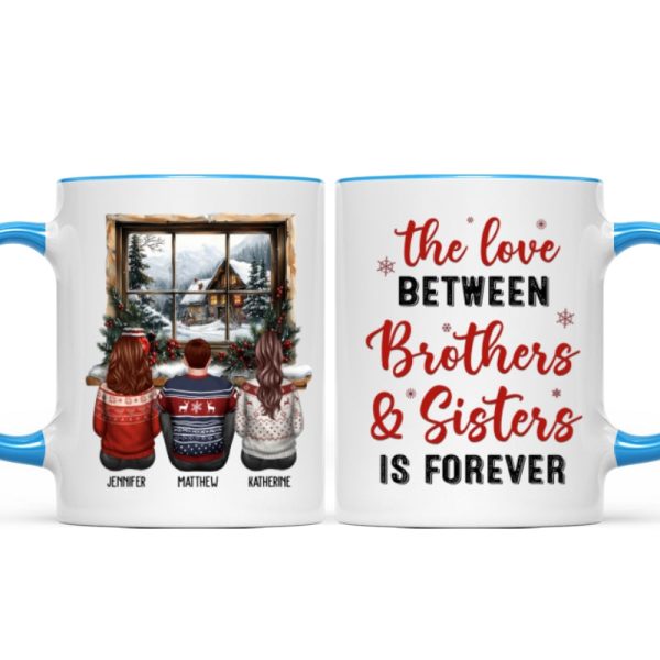Brother Sisters Sitting By The Window Personalized Mug, Christmas Gift for Siblings Brother Sisters Sitting By The Window Personalized Mug, Christmas Gift for Siblings