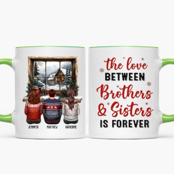 Brother Sisters Sitting By The Window Personalized Mug, Christmas Gift for Siblings Brother Sisters Sitting By The Window Personalized Mug, Christmas Gift for Siblings