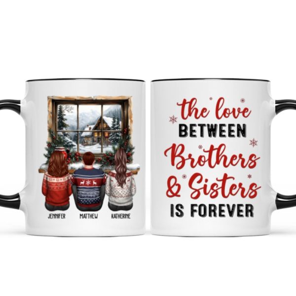 Brother Sisters Sitting By The Window Personalized Mug, Christmas Gift for Siblings Brother Sisters Sitting By The Window Personalized Mug, Christmas Gift for Siblings