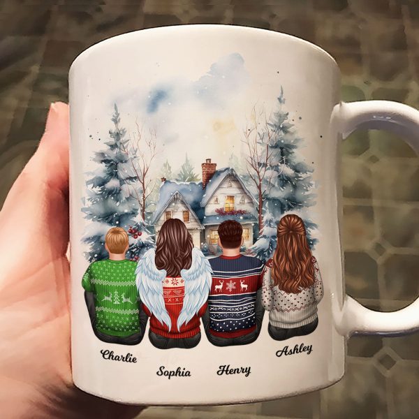 Brother Sisters Watercolor Christmas House Personalized Mug, Christmas Gift for Siblings Brother Sisters Watercolor Christmas House Personalized Mug, Christmas Gift for Siblings