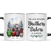 Brother Sisters Watercolor Christmas House Personalized Mug, Christmas Gift for Siblings Brother Sisters Watercolor Christmas House Personalized Mug, Christmas Gift for Siblings