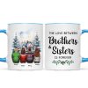 Brother Sisters Watercolor Christmas House Personalized Mug, Christmas Gift for Siblings Brother Sisters Watercolor Christmas House Personalized Mug, Christmas Gift for Siblings