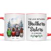Brother Sisters Watercolor Christmas House Personalized Mug, Christmas Gift for Siblings Brother Sisters Watercolor Christmas House Personalized Mug, Christmas Gift for Siblings
