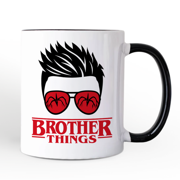 Brother Things Retro Personalized Mug, Red Glasses Family Matching Gift with Custom Name Brother Things Retro Personalized Mug, Red Glasses Family Matching Gift with Custom Name