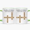 Brothers And Sisters Forever Linked Together Crossword Puzzle Art Personalized Mug, Gift For Brothers, Sisters, Siblings, Family