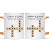 Brothers And Sisters Forever Linked Together Crossword Puzzle Art Personalized Mug, Gift For Brothers, Sisters, Siblings, Family
