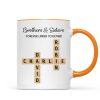 Brothers And Sisters Forever Linked Together Crossword Puzzle Art Personalized Mug, Gift For Brothers, Sisters, Siblings, Family