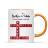 Brothers And Sisters Forever Linked Together Festive Theme Crossword Puzzle Art - Personalized Mug - Gift For Siblings, Family Brothers And Sisters Forever Linked Together Festive Theme Crossword Puzzle Art - Personalized Mug - Gift For Siblings, Family