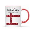 Brothers And Sisters Forever Linked Together Festive Theme Crossword Puzzle Art - Personalized Mug - Gift For Siblings, Family Brothers And Sisters Forever Linked Together Festive Theme Crossword Puzzle Art - Personalized Mug - Gift For Siblings, Family