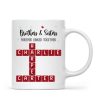 Brothers And Sisters Forever Linked Together Festive Theme Crossword Puzzle Art - Personalized Mug - Gift For Siblings, Family Brothers And Sisters Forever Linked Together Festive Theme Crossword Puzzle Art - Personalized Mug - Gift For Siblings, Family