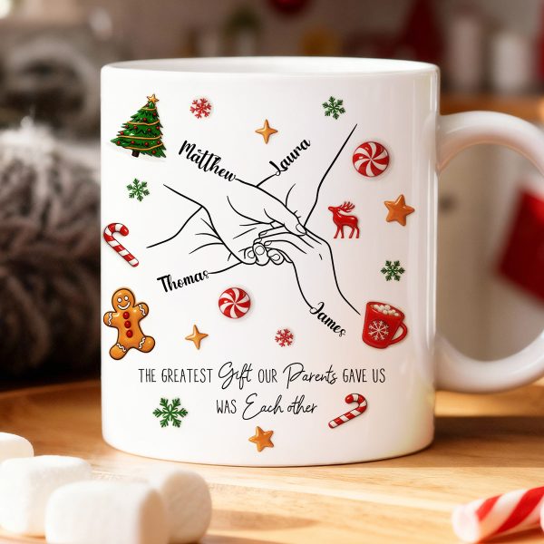 Brothers And Sisters Hands Line Art - Personalized Mug - Christmas Gift For Brother, For Sister Brothers And Sisters Hands Line Art - Personalized Mug - Christmas Gift For Brother, For Sister