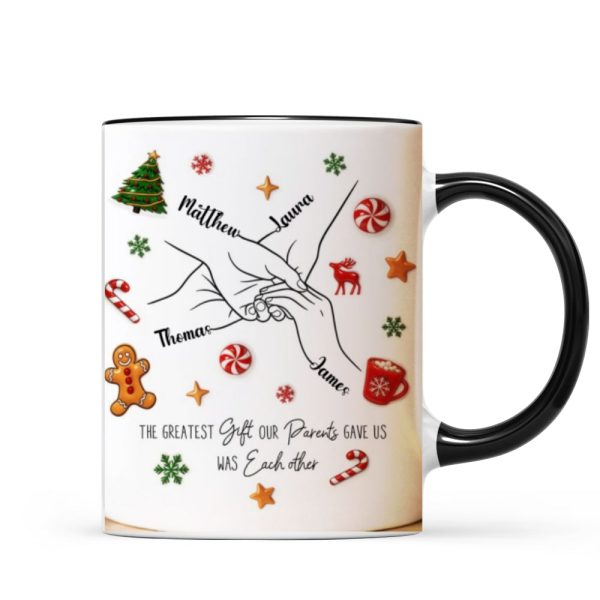 Brothers And Sisters Hands Line Art - Personalized Mug - Christmas Gift For Brother, For Sister Brothers And Sisters Hands Line Art - Personalized Mug - Christmas Gift For Brother, For Sister