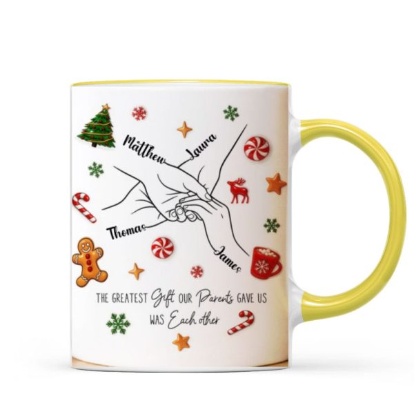 Brothers And Sisters Hands Line Art - Personalized Mug - Christmas Gift For Brother, For Sister Brothers And Sisters Hands Line Art - Personalized Mug - Christmas Gift For Brother, For Sister