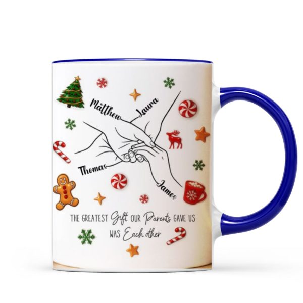 Brothers And Sisters Hands Line Art - Personalized Mug - Christmas Gift For Brother, For Sister Brothers And Sisters Hands Line Art - Personalized Mug - Christmas Gift For Brother, For Sister