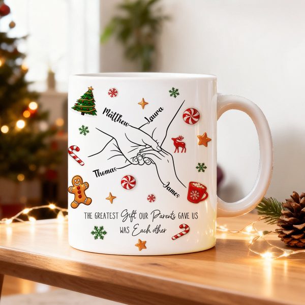 Brothers And Sisters Hands Line Art - Personalized Mug - Christmas Gift For Brother, For Sister Brothers And Sisters Hands Line Art - Personalized Mug - Christmas Gift For Brother, For Sister