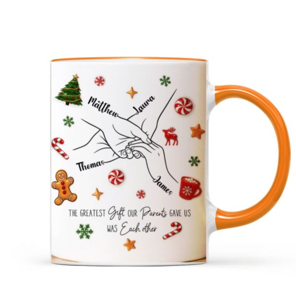 Brothers And Sisters Hands Line Art - Personalized Mug - Christmas Gift For Brother, For Sister Brothers And Sisters Hands Line Art - Personalized Mug - Christmas Gift For Brother, For Sister