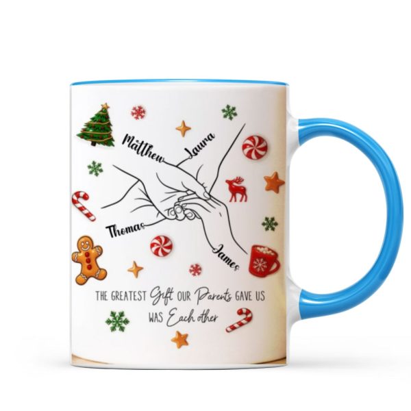 Brothers And Sisters Hands Line Art - Personalized Mug - Christmas Gift For Brother, For Sister Brothers And Sisters Hands Line Art - Personalized Mug - Christmas Gift For Brother, For Sister