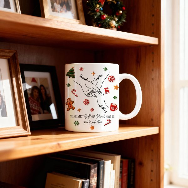 Brothers And Sisters Hands Line Art - Personalized Mug - Christmas Gift For Brother, For Sister Brothers And Sisters Hands Line Art - Personalized Mug - Christmas Gift For Brother, For Sister