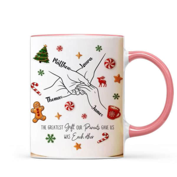 Brothers And Sisters Hands Line Art - Personalized Mug - Christmas Gift For Brother, For Sister Brothers And Sisters Hands Line Art - Personalized Mug - Christmas Gift For Brother, For Sister