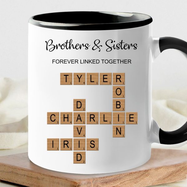 Brothers & Sisters Forever Linked Mug - Custom Gift for Birthdays and Holidays