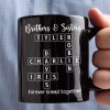 Brothers & Sisters Siblings Family Forever Linked Crossword Outline Personalized Mug Brothers & Sisters Siblings Family Forever Linked Crossword Outline Personalized Mug