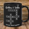Brothers & Sisters Siblings Family Forever Linked Crossword Outline Personalized Mug Brothers & Sisters Siblings Family Forever Linked Crossword Outline Personalized Mug