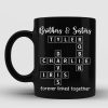 Brothers & Sisters Siblings Family Forever Linked Crossword Outline Personalized Mug Brothers & Sisters Siblings Family Forever Linked Crossword Outline Personalized Mug