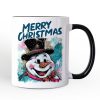 Brushstroke Cute Snowman Personalized Mug, Preppy Merry Christmas Glitter Holiday Gift with Custom Name Brushstroke Cute Snowman Personalized Mug, Preppy Merry Christmas Glitter Holiday Gift with Custom Name
