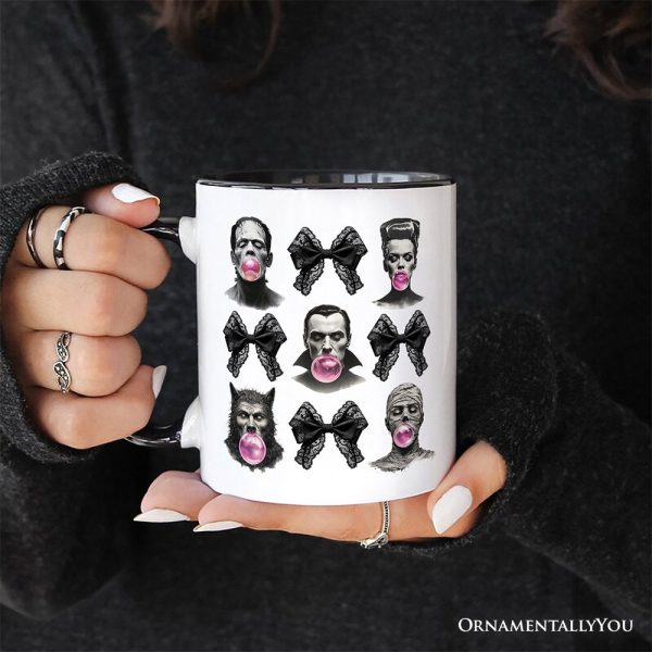 Bubblegum Classic Monster Personalized Mug, Funny Coquette Bow Gift with Retro Style and Custom Name Bubblegum Classic Monster Personalized Mug, Funny Coquette Bow Gift with Retro Style and Custom Name