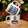 Built Beard Tough - Personalized White Mug - Gift for Dad - Man with Arms Crossed