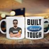Built Beard Tough - Personalized White Mug - Gift for Dad - Man with Arms Crossed