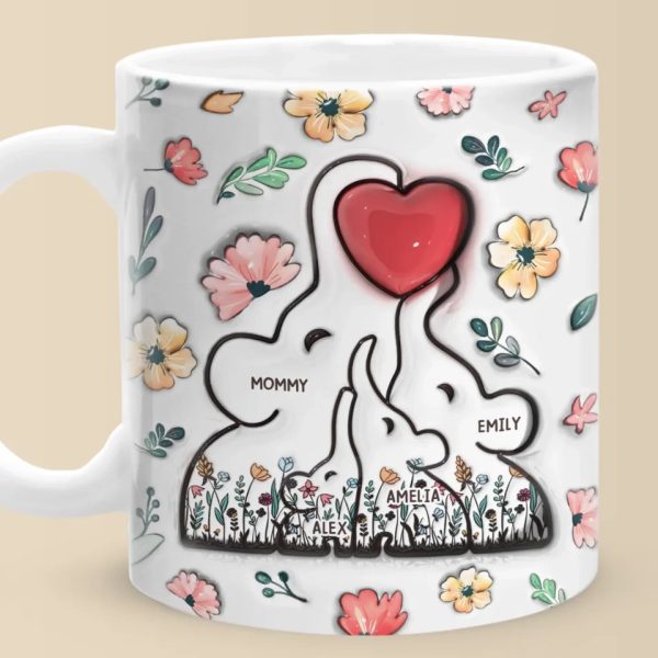 Built With Love, Held By Heart - Family Personalized Custom 3D Inflated Effect Printed Mug - Mother's Day, Gift For Mom, Grandma