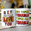 Burger Couple Funny- Personalized Mug - Gift For Couple, Husband Wife, Anniversary | CL55 Burger Couple Funny- Personalized Mug - Gift For Couple, Husband Wife, Anniversary | CL55