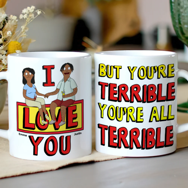 Burger Couple Funny- Personalized Mug - Gift For Couple, Husband Wife, Anniversary | CL55 Burger Couple Funny- Personalized Mug - Gift For Couple, Husband Wife, Anniversary | CL55