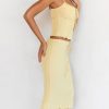 Butter Strappy Ruched Top Knee Length Skirt Set Butter Strappy Ruched Top Knee Length Skirt Set
