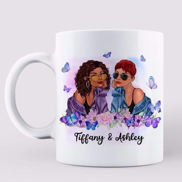 Butterflies Fashion Besties Personalized Mug Butterflies Fashion Besties Personalized Mug