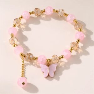Butterfly Glass Beaded Bracelet